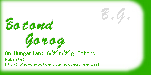 botond gorog business card